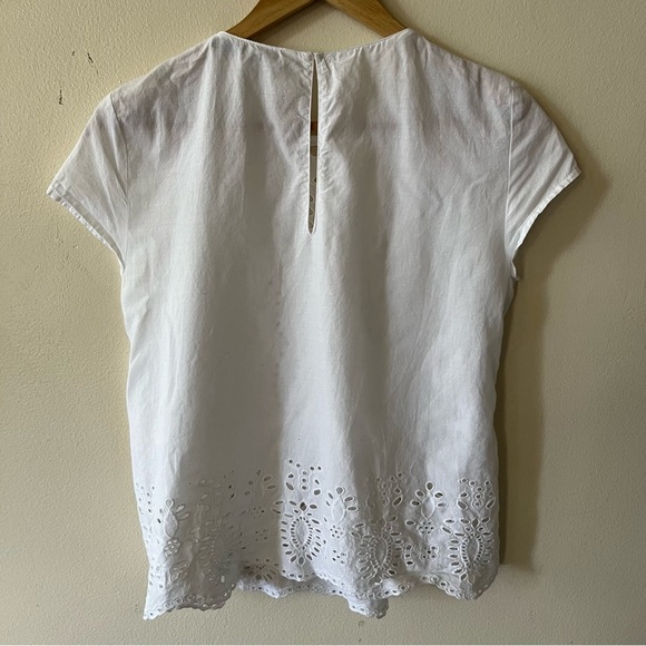 Zara Trafaluc White Eyelet Blogger Favourite Prairie Western Cowgirl Top Women M - Picture 3 of 12
